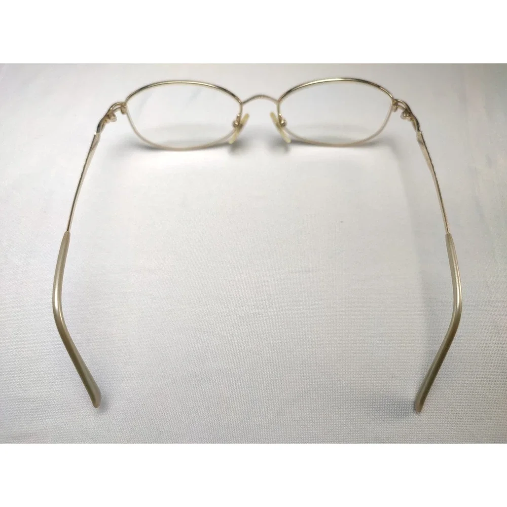 Seiko T095 Titanium Oval Eyeglass Frames Gold Filigree Japan 52-17-135